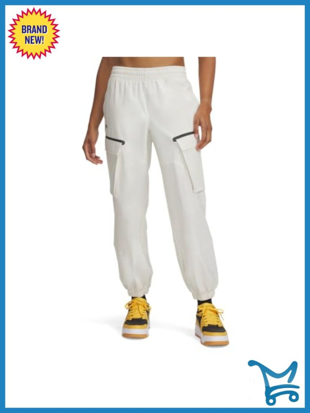 Women's Cargo Active Pants Polyester Mid Rise Straight Leg Ankle Length Pull On